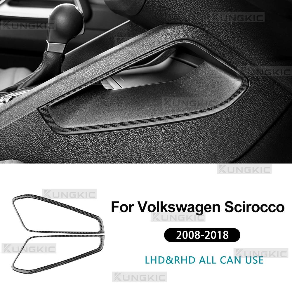 Для Volkswagen Scirocco 2008-2012 2013 2014 2015 2016 2017 2018 Настоящая Мягкая Наклейка из Углеродного Волокна на Боковую Рамку Рычага Переключения Передач, Интерьер
