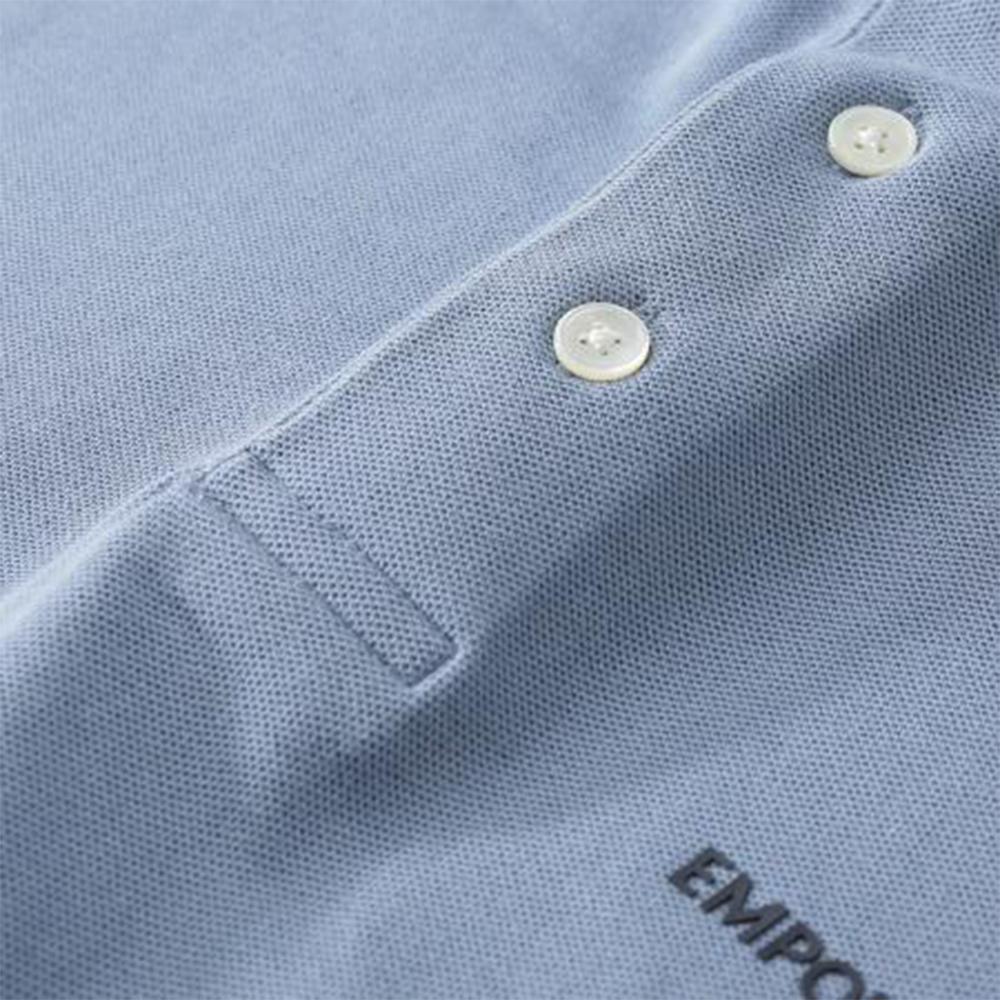 Emporio Armani Мужская футболка-поло с коротким рукавом и принтом-логотипом FW23 Топы Туманно-синий 3R1F74-1JCYZ-0738