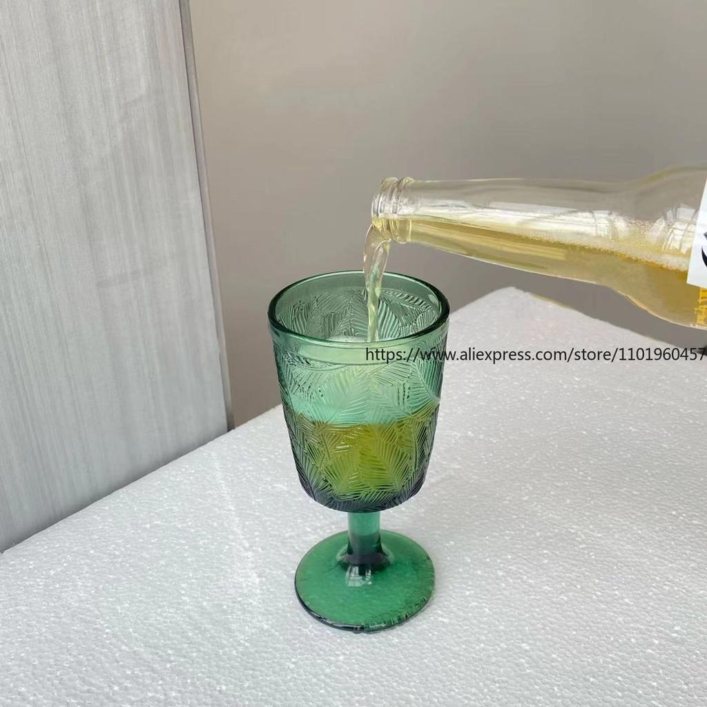 Набор из 2 бокалов в форме листа, зеленые стильные стеклянные бокалы для пива, шампанского, для домашнего бара, для вечеринки, столовая посуда