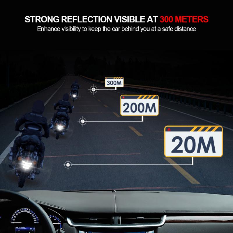 3Pcs Motorcycle Stickers Reflective Warning Trapezoidal Arrow Tail Fender Car Truck Bike Racing Body Bumper Decal Adhesive Tape