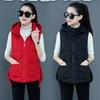 Осенне-зимний женский однотонный жилет с воротником-стойкой, короткий жилет с капюшоном, куртка с хлопковой подкладкой, женский ветрозащитный теплый жилет