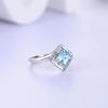 Великолепное кольцо с натуральным небесно-голубым топазом из серебра 925 пробы, элегантное, легкое, роскошное, для женщин, на годовщину, вечеринку или банкет