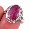 Red Ruby(Simulated) Gemstone Handmade 925 Sterling Silver Gift Ring S.7.5 I9t91