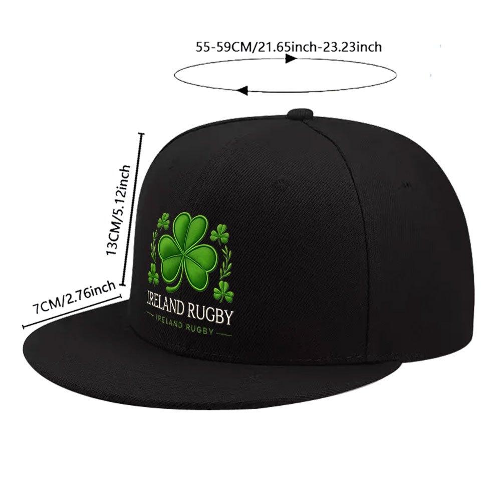 Ireland Rugby Shamrock Flat Brim Hip Hop Baseball Cap Polyester Snapback Unisex Casual Street Style