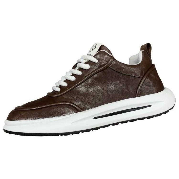 Men's New Leather Sneakers Trend Versatile Casual Shoes Soft Sole Comfortable Running Shoes Fashion Street Style