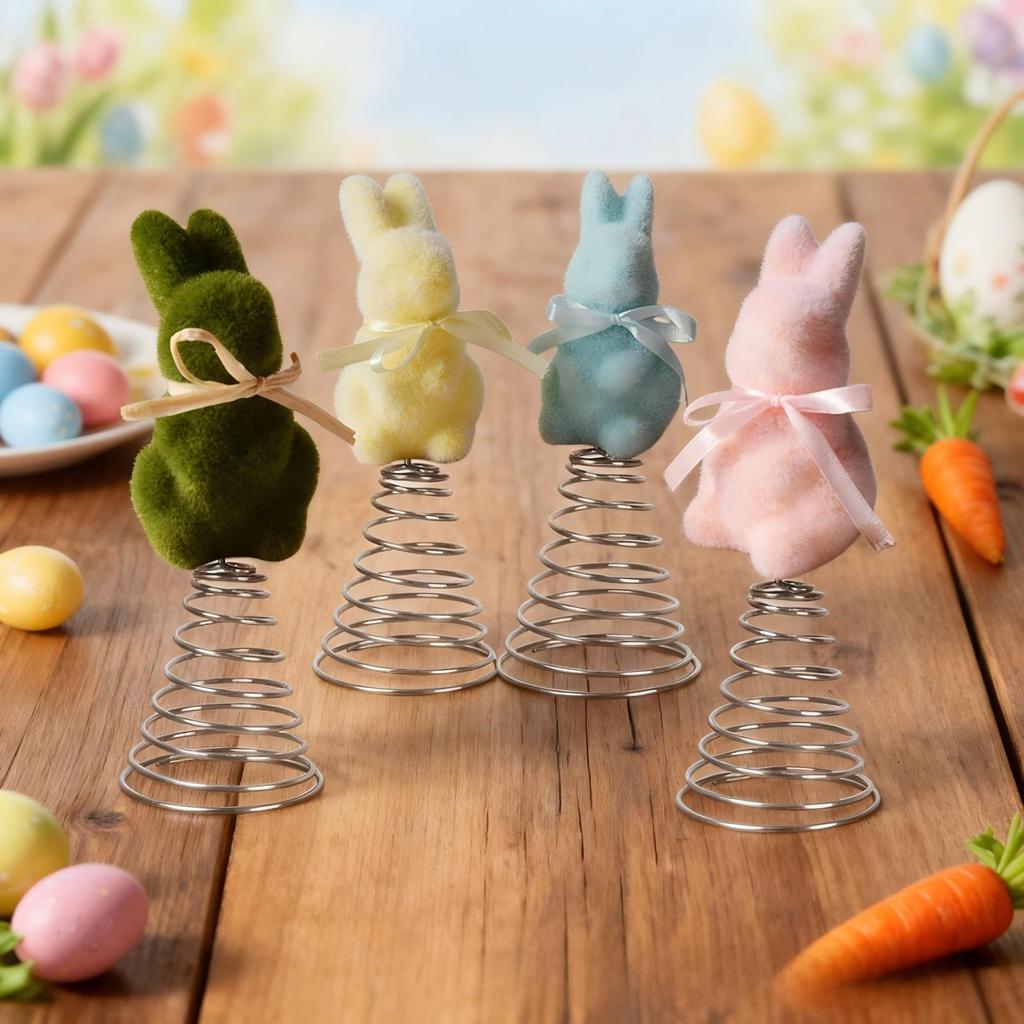 Имитация flocking Easter Bow Bunny Домашнее украшение для садов и дворов.