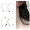 S925 Silver Needle Large Hoop Earrings Hypoallergenic Geometric Design Silver And Gold