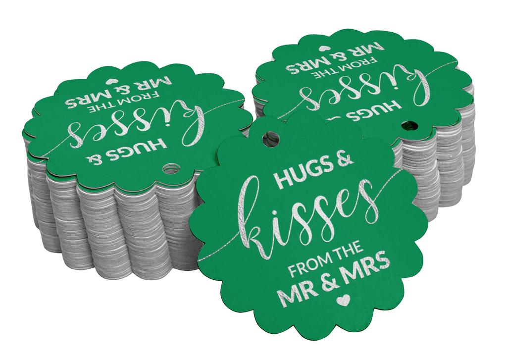 Inkdotpot Настоящая золотая фольга Объятия и поцелуи Свадебные бирки Бирки-сувениры Подвесные бумажные бирки 100