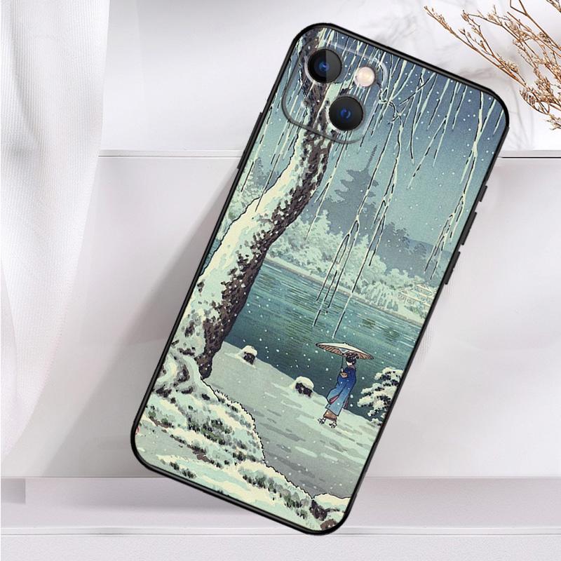 Чехол в японском стиле Ukiyo-e Art для iPhone 14 16 15 Pro Max 11 12 13 Mini 7 8 Plus X XR XS MAX, мягкий противоударный чехол