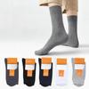 Men's Medium-Length Black Cotton Socks - Autumn/Winter Style, High-Waisted Business or Casual Wear