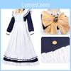 Косплей костюм Кафе Stella To Shinigami No Chou Shiki Нацуме для женщин с прозрачным воротником для Хэллоуина, ролевых игр и конвенций