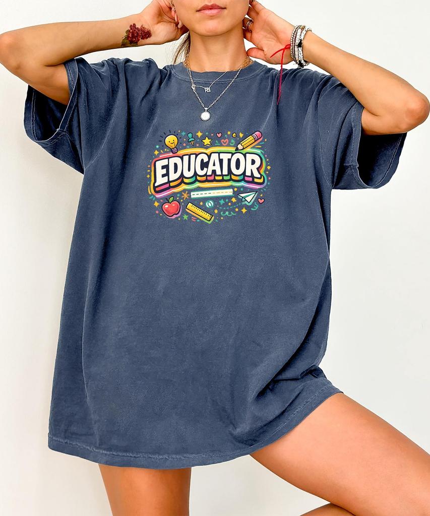 Colorful Educator Graphic Tee, Back to School, Classroom Apparel, Teacher Appreciation Gift