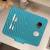 Silicone Dish Drying Mat Heat Resistant Drain Pad Sink Mat for Kitchen Counter Quick Drying Dish Mat Multifunctional Tableware Mat