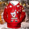 Christmas Men's Santa Claus 3D Hoodies Unisex Pullover Yellow Red Royal Blue Blue Green Hooded Santa Claus Graphic Prints