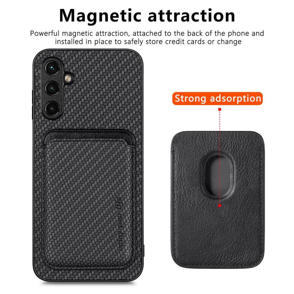 M2 For Samsung Galaxy S23 FE Phone Case Leather Coated Detachable Card Holder Back Cover
