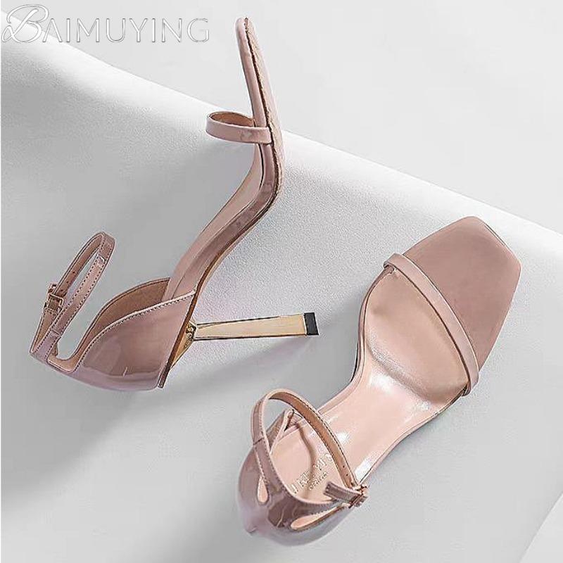 Модная обувь на высоком каблуке Женские босоножки на каблуке Квадратный носок Тренд 2025 Платье С открытым носком Элегантные туфли-лодочки Летние Новые Шпильки Sandalias De Mujer