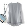 Women Formal Vest V Neck Single-breasted Sleeveless Cardigan Solid Color Loose OL Commute Office Wear Waistcoat Lady Coat