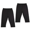 Cropped Length Stretch Leggings [Mon Ange] Kids' Girls' Boys' Leggings, Pants, Bottoms, Summer, Thin, Cotton, (Black, 150)