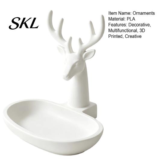 Modern Entryway Tray 3D Printed Deer Jewelry Tray, Nordic Style Antler Ring Holder, Minimalist Bedroom Aesthetic Decor Desk Organizer for Dresser,