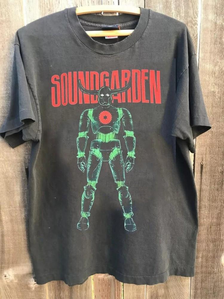 Футболка унисекс с коротким рукавом Soundgarden Band 2013 Весенний тур Угольный цвет Повторный выпуск Унисекс футболка
