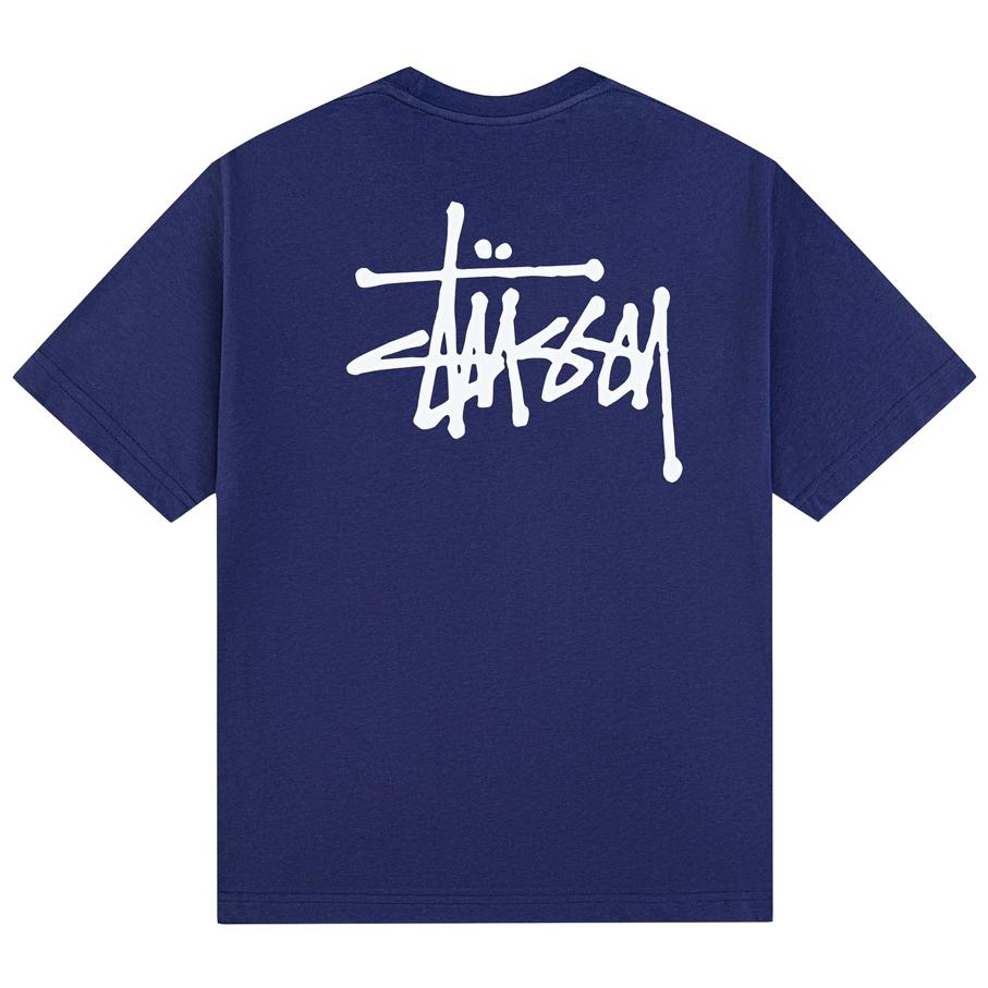 Stussy Летняя новая футболка с круглым вырезом из высококачественного хлопка 2025 года для мужчин и женщин, классическая футболка с буквенным принтом для пар