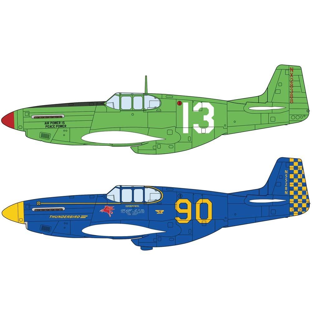 Hasegawa Mustang Air Racer Set Plastic Model Kit 02155 1/72 P-51B/C 2-Plane
