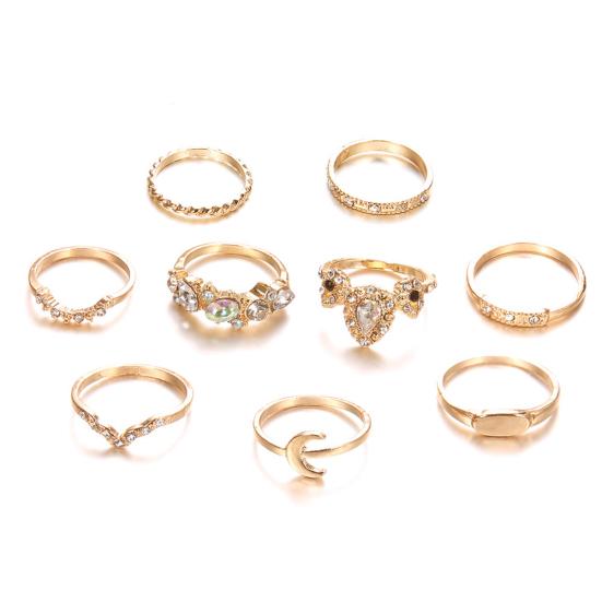 7 Pcs Vintage Women Hollow Carving Lotus Flower Waterdrop Knuckle Midi Rings Set AVE