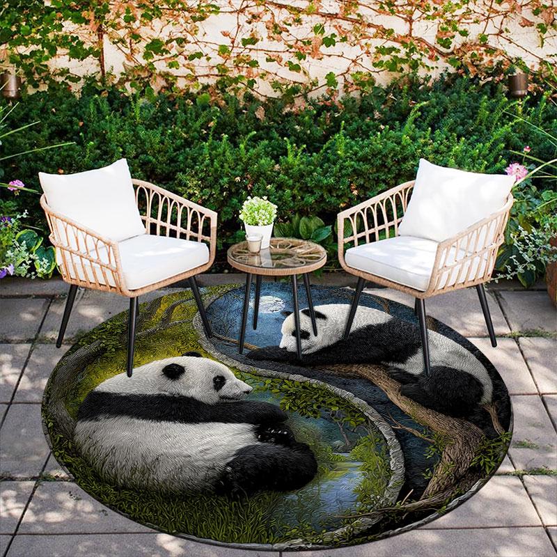 Raccoons & Dogs pattern round rug,Carpet Rug for Living Room Bedroom Playroom ,Non-slip Floor Mat,Holiday Gifts and Birthday Gifts.