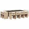 VidaXL Ensemble à manger de jardin et coussins 13 pcs beige 3277989