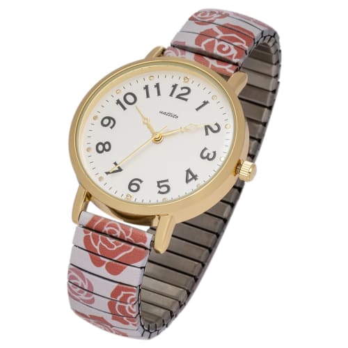 Fieldwork Women's Analog Watch with Bellows Strap, Stainless Steel, Peggy Rose Ivory, YM120-4