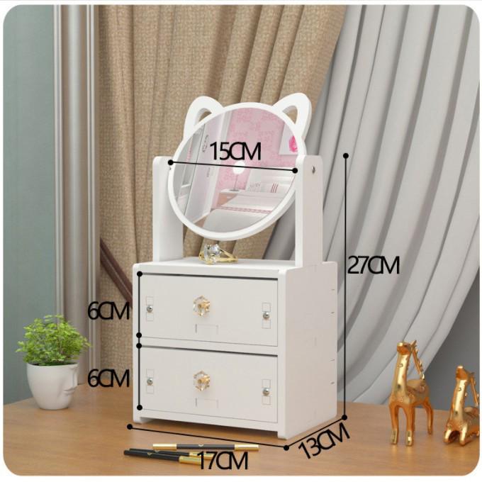 Multifunctional Drawer Makeup Mirror & Skincare Organizer