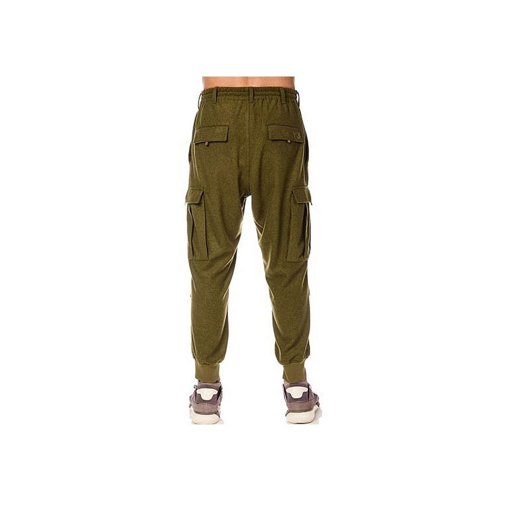 Y-3 FW22 Однотонные брюки-карго с завязками на завязках, мужские брюки, зеленые HT4476