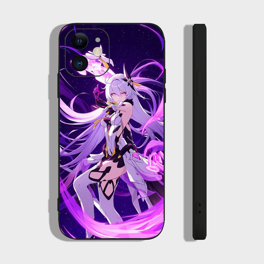 Kiana Kaslana Анимированный Игровой H-Honkai I-Impact 3 Чехол для Телефона Для IPhone 17 Air 16 15 14 13 Pro Max 11 12 Черный Силиконовый Чехол