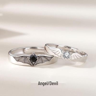 Парные кольца «Крылья ангела и демона»: Модные открытые кольца для мужчин и женщин