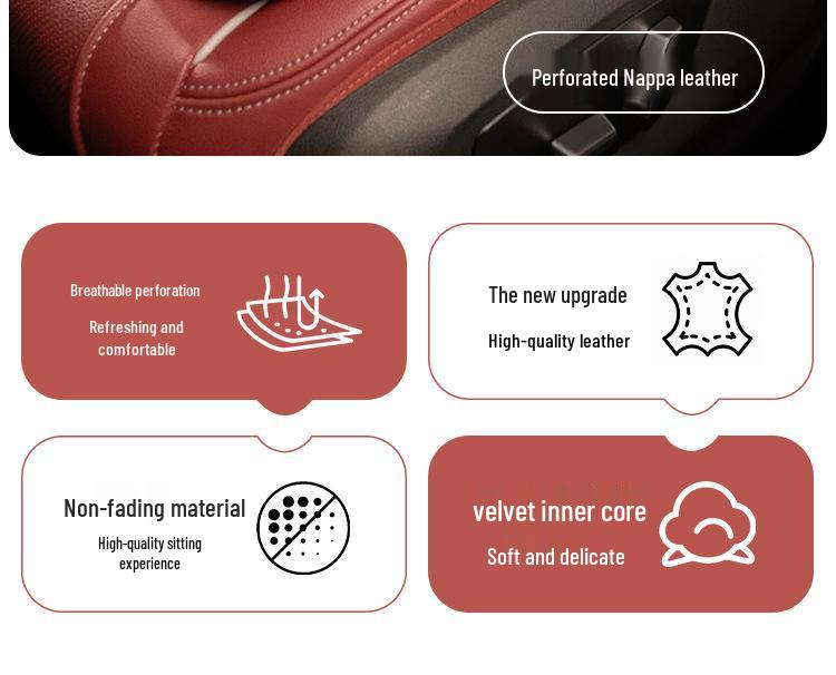 Всесезонные чехлы на сиденья автомобиля из кожи наппа для Mercedes-Benz, BMW, Tesla и Volkswagen - Мягкие для лета