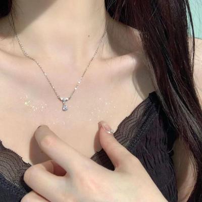 Корейская мода Цирконовое каплевидное ожерелье - элегантное и минималистичное украшение на ключицу для женщин