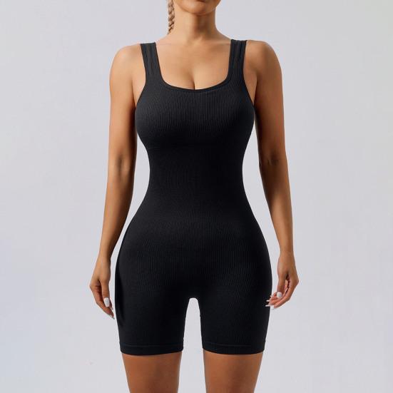 Ребристый боди для йоги со съемными накладками на грудь, бесшовный, высокоэластичный, компрессионный, подтягивающий живот, моделирующий талию, подтягивающий ягодицы, спортивная одежда для фитнеса