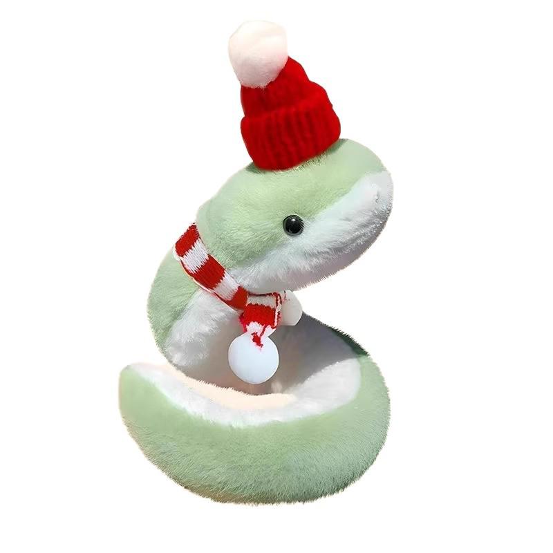 Green Snake Plush Hand Puppet - Cute Toy for Boys and Girls, Year of the Snake Mascot Gift