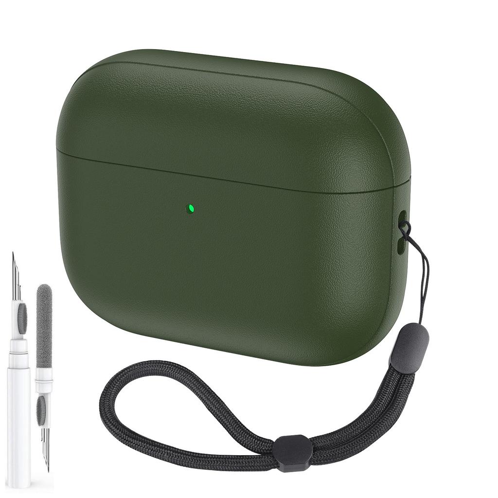 Для AirPods Pro 3 Чехол Текстура кожи Полная защита корпуса Для Airpods Pro 3-го поколения Чехол-накладка со шнурком и набором для чистки