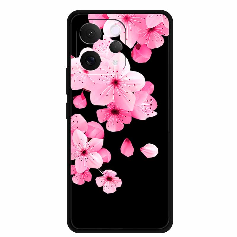 Coque For Vivo S50 V2528A Case 6.59" Black Silicone Case Cartoon Cat Shockproof Soft Back Cover For Vivo S50 5G 2025 Phone Case