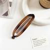 European Pearl Rhinestone Banana Hair Clip - Elegant Black Hair Comb Accessory for Women