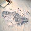 Women's Cartoon Polka Lace Printed Bow Small Fresh and Cute Comfortable Package Hip Panties