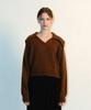 Вязаный кардиган Vleti Wool Calla с V-образным вырезом (коричневый)