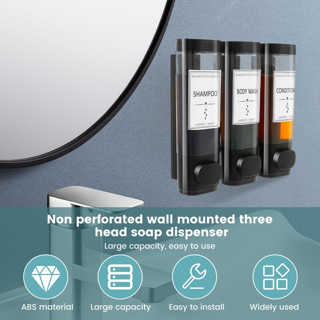 Диспенсер для шампуня для душа, настенный диспенсер для мыла для душа, многоразовая бутылка-дозатор для жидкого мыла, домашние контейнеры для ванной комнаты