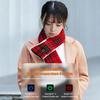 Шарф с подогревом с USB-питанием, клетчатый принт, регулируемый, 3 режима нагрева, грелка для шеи, портативный электрический обогреватель для шеи