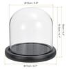 PATIKIL 15.5 x 15 cm clear cloche glass dome glass bell jar display case tabletop centerpiece With black wooden base for christmas interior decoration