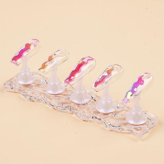 Подставка для практики маникюра с маленькой магнитной основой, эргономичная пластиковая подставка для практики нейл-арта, принадлежности для маникюра