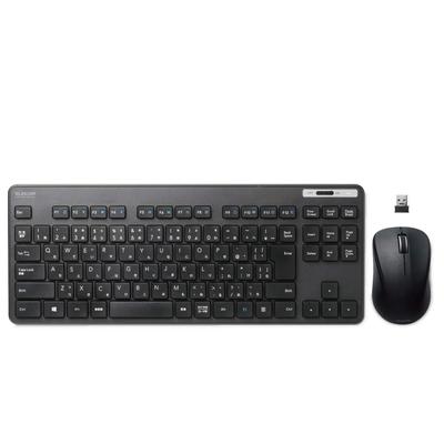 ELECOM Keyboard Беспроводная мембранная тонкая компактная клавиатура с мышью черного цвета (Приемник включен) TK-FDM109MBK