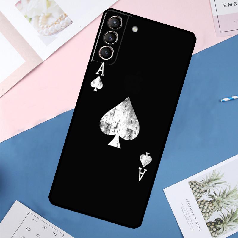 Ace of Spades Poker Case For Samsung Galaxy S22 S23 S24 Ultra S9 S10 Plus Note 10 20 Ultra S20 S21 FE Cover