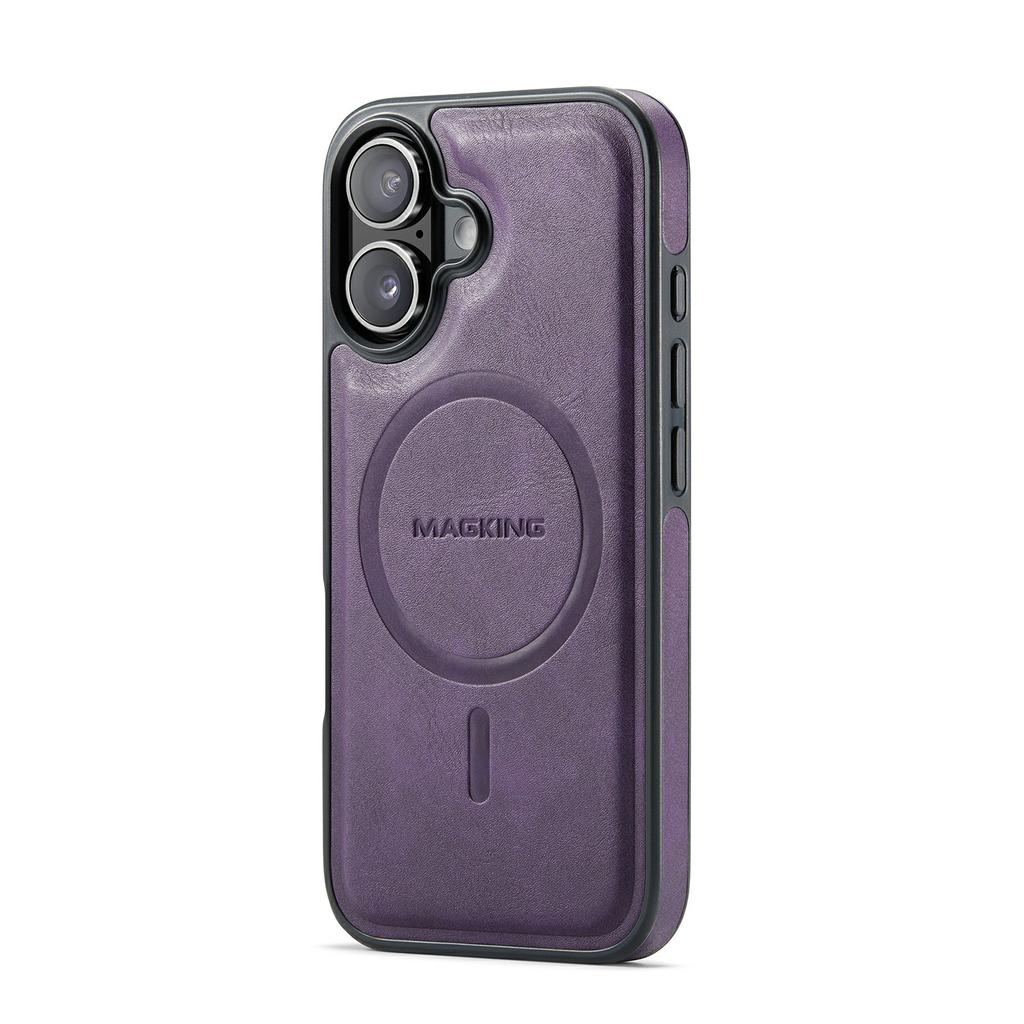 Серия MAGKING K1 Магнитный чехол для iPhone 17 PC+TPU+Кожа PU Чехол для телефона